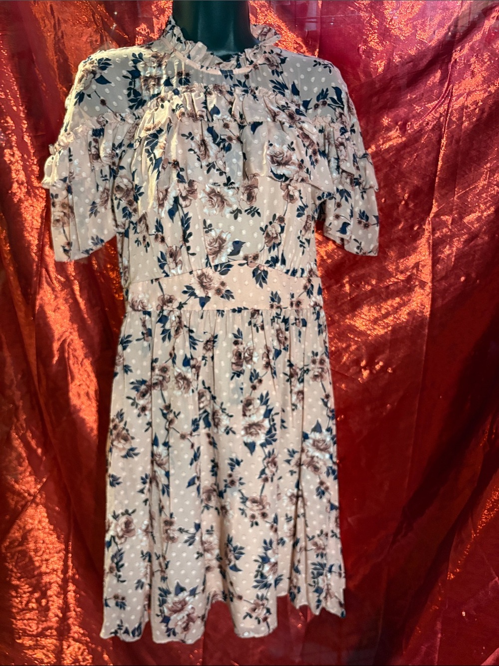 Floral Ruffle kate spade Dress in Blush Pink